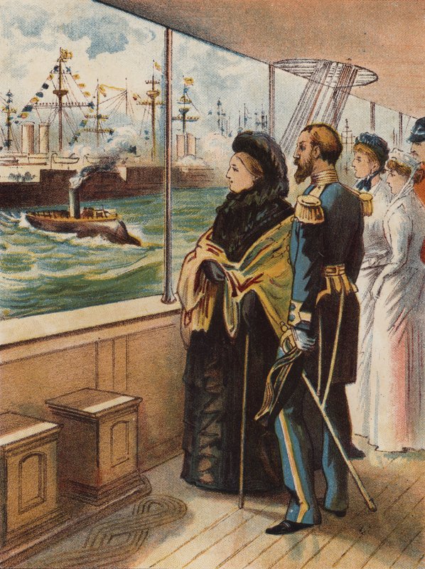 1897年のスピットヘッドでのジュビリー海軍レビュー 作： 英語学校