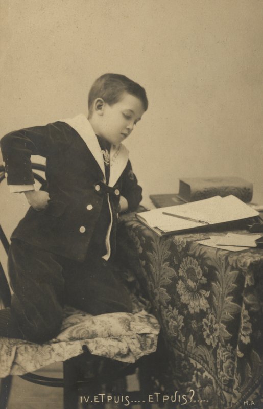 彼のレッスンで少年 作： フランスの写真家