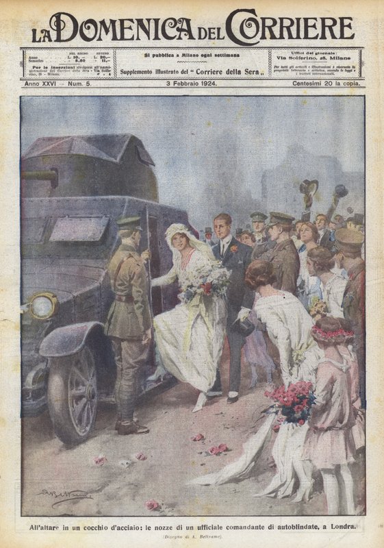 ロンドンの装甲指揮官の結婚式を鋼の戦車で手配する 作： アキレ・ベルトラーメ
