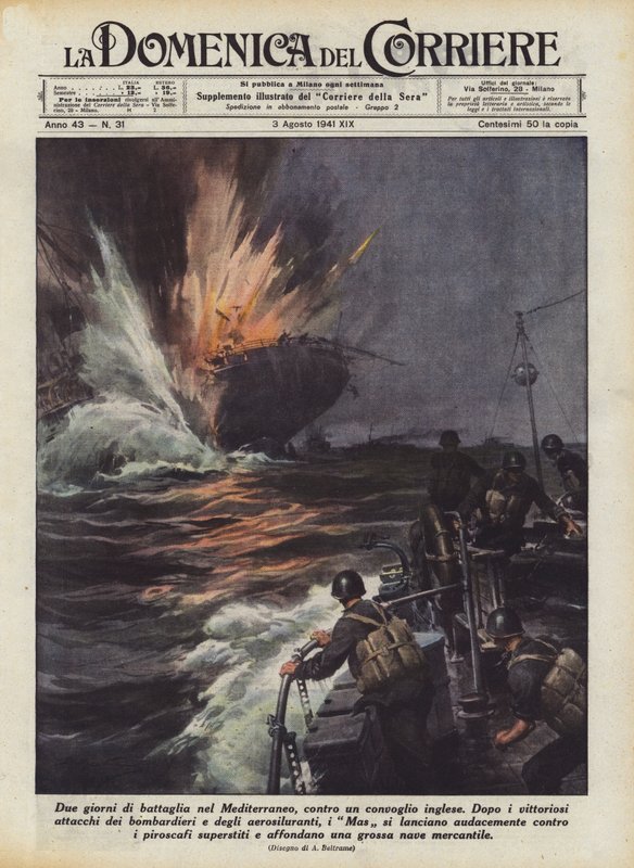 地中海でのイギリスの船団に対する2日間の戦い 作： アキレ・ベルトラーメ