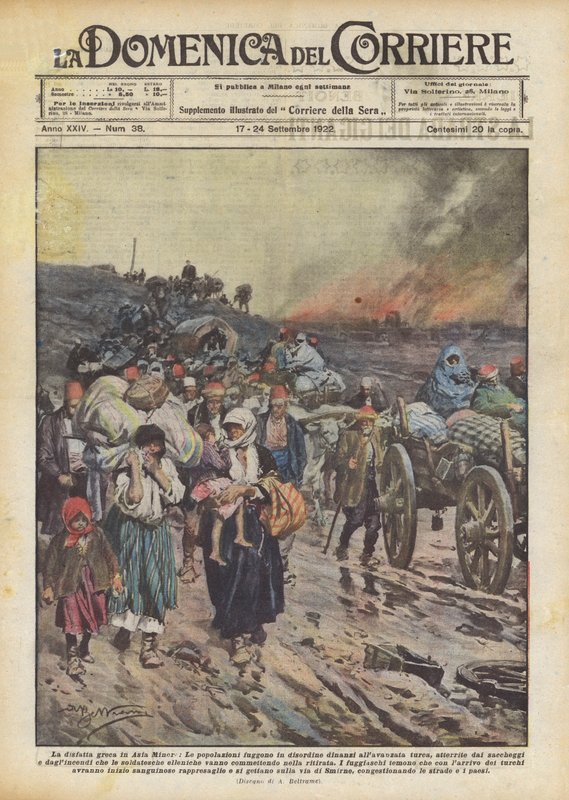 ギリシア人、スミルナ、グレコトルコ戦争（1919-22）1922から逃げる 作： アキレ・ベルトラーメ