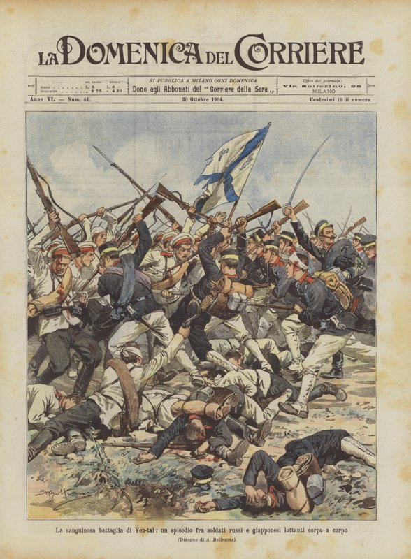ロシアと日本の対戦の戦闘員間のエピソード、円体の血なまぐさい戦い 作： アキレ・ベルトラーメ
