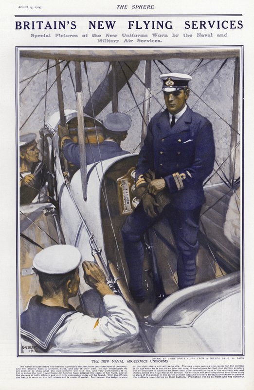 1914年のイギリス海軍航空サービスの新しいユニフォーム 作： アディソン・トーマス・ミラー