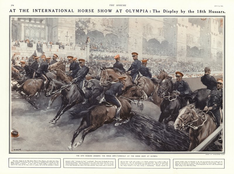 1914年にロンドンのオリンピアで開催された国際馬ショーでの第18回皇帝の展示 作： アディソン・トーマス・ミラー
