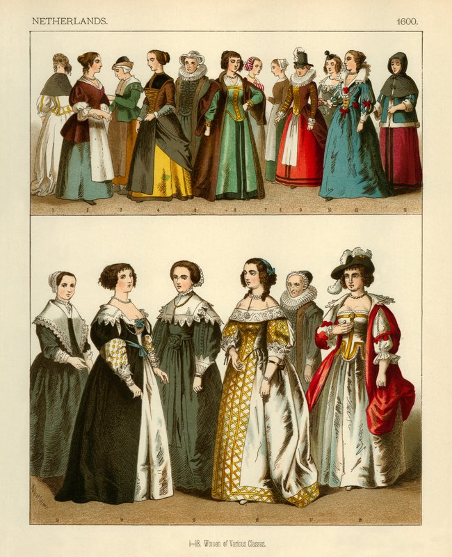 ブリキ缶　1950年代　アンティーク　オランダ女性の伝統衣装 オランダの衣装1600 | アートプリント