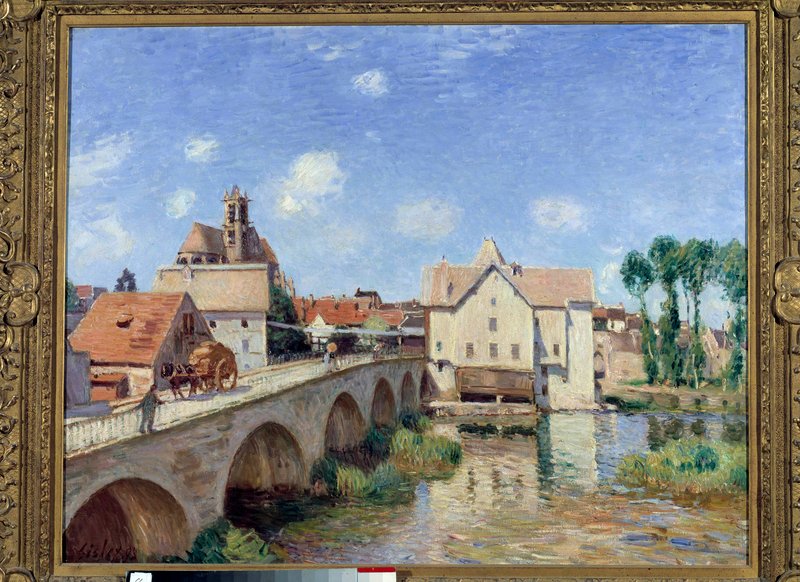 アルフレッド・シスレー 、Alfred Sisley、秋のモレの橋、希少画集画 モレの橋 【6号】 アルフレッド・シスレー 【 額縁が選べる 額入り