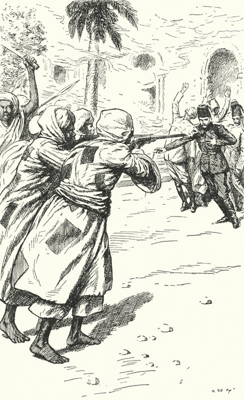 チャールズジョージゴードン将軍の殺害、1885年スーダン、ハルツーム、マフディスト 作： アルフレッドウォリスミルズ