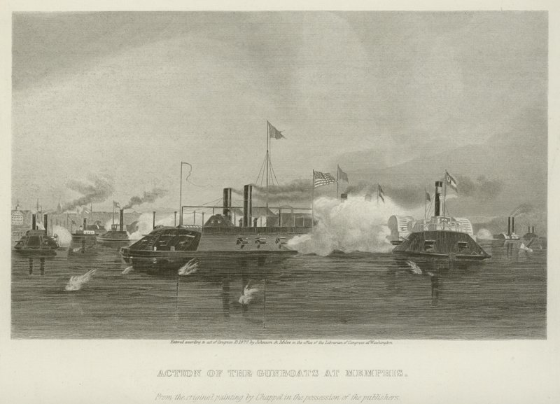 1862年のメンフィスでの砲艦の行動 作： アロンゾチャペル