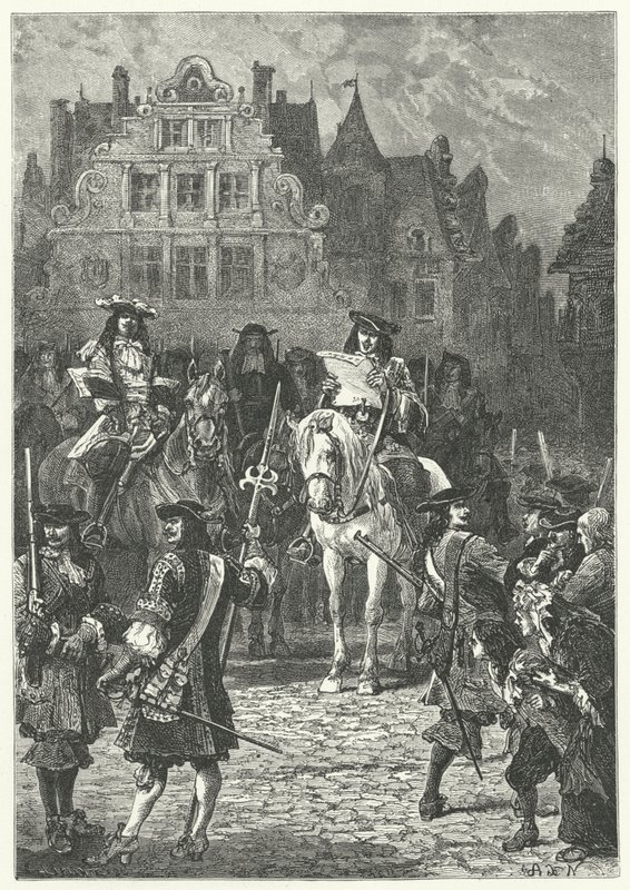 1685年のルイ14世によるナントの布告の取り消しの宣言 作： ヌーヴィル後のアルフォンス・マリー・ド