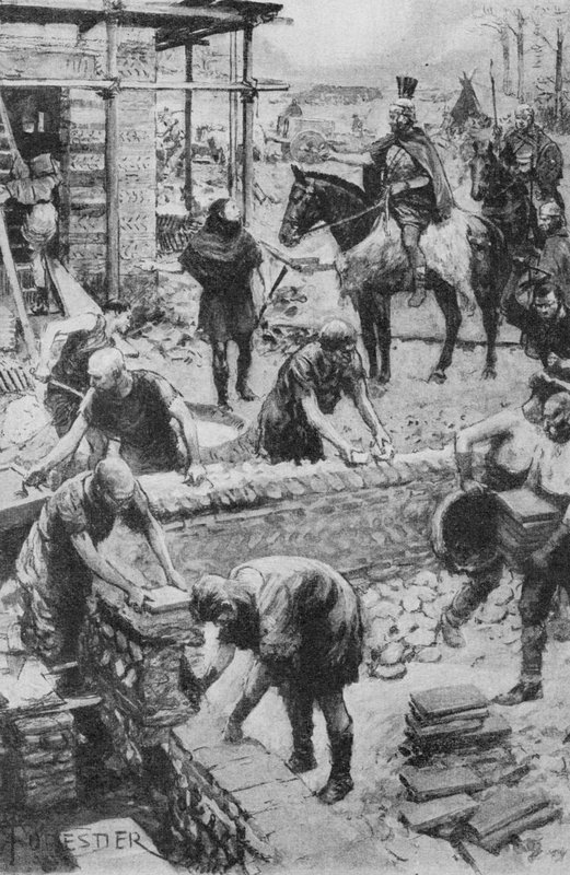 ダレント川沿いに統治者の家を建てることを指示するローマの将軍。 作： アメディ（後）フォレスティア