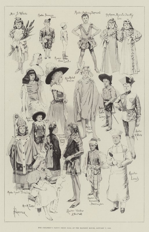 1896年1月7日、邸宅での子供たちの仮装舞踏会 作： アメディー・フォレスティエ