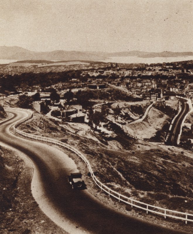 カリフォルニアツインピークスから見たサンフランシスコ（モノクロ写真 作： アメリカの写真家（後）