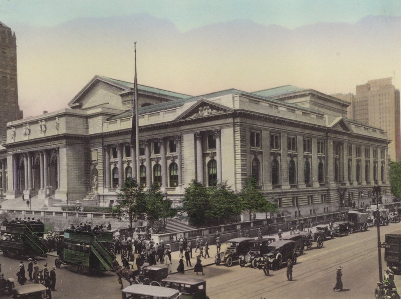 ニューヨークPublic Library, 5th Avenue and West 42nd Street (photo) 作： アメリカの写真家（後）