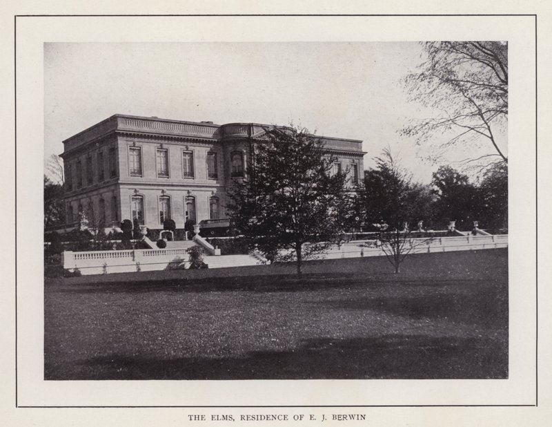 ロードアイランド州のニューポート。The Elms, Residence of E J Berwin (モノクロ写真) 作： アメリカの写真家（後）