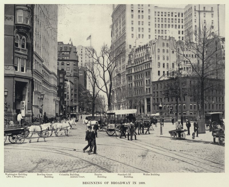 1899年、ブロードウェイの始まり（モノクロ写真 作： アメリカの写真家