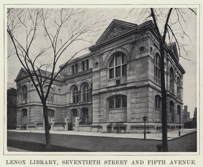 レノックス・ライブラリー（Seventieth Street and Fifth Avenue）（モノクロ写真 作： アメリカの写真家