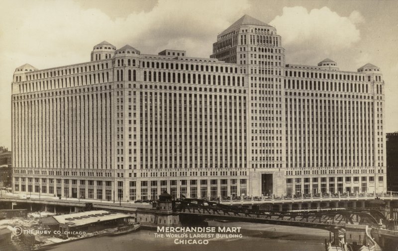 世界最大のビル、マーチャンダイズ・マート（米国イリノイ州シカゴ）（モノクロ写真 作： アメリカの写真家