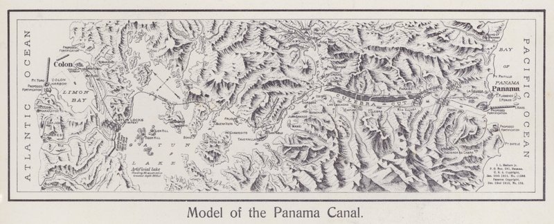 パナマ運河の模型（モノクロ写真） 作： アメリカの写真家