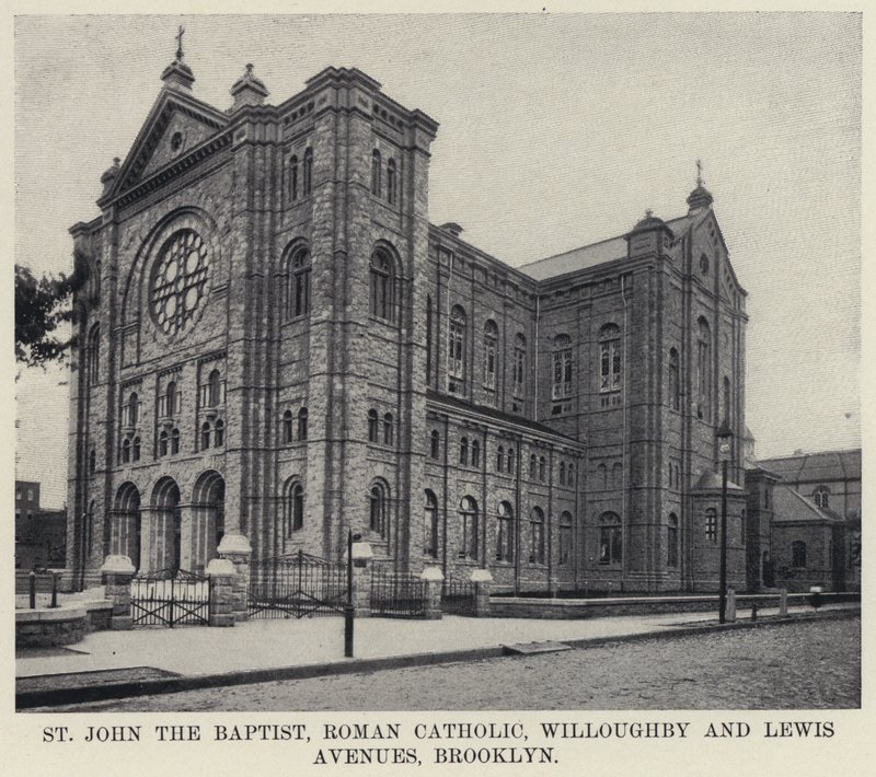 St John the Baptist, Roman Catholic Willoughby and Lewis Avenues, Brooklyn (bw/photo) 作： アメリカの写真家