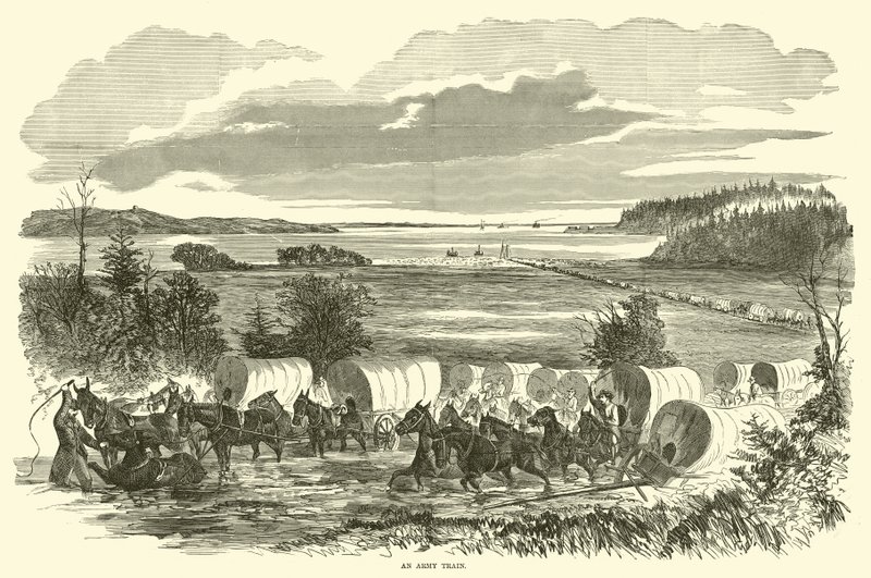 1862年11月の軍用列車 作： アメリカの学校