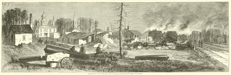 1864年11月、アトランタでの倉庫、公共の建物、工場の破壊 作： アメリカの学校