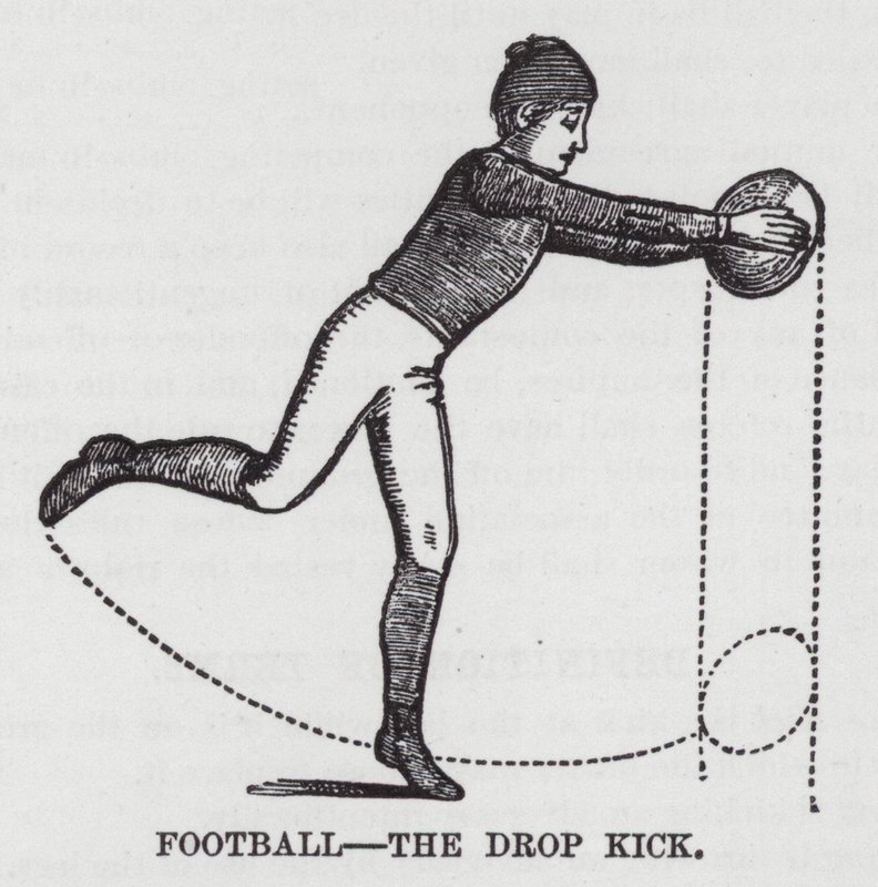 Football, the Drop Kick (Engraving) 作： アメリカの学校