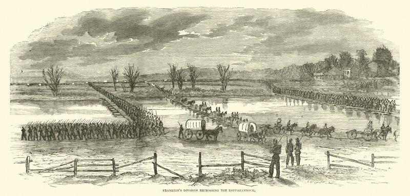 1862年12月、ラッパハノックを再横断するフランクリン分割 作： アメリカの学校