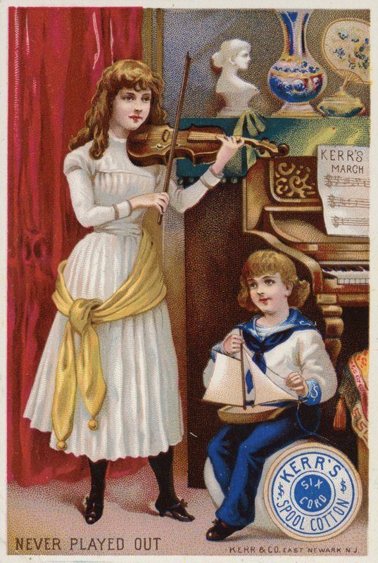 若い子にバイオリンを弾いている女の子 作： アメリカの学校