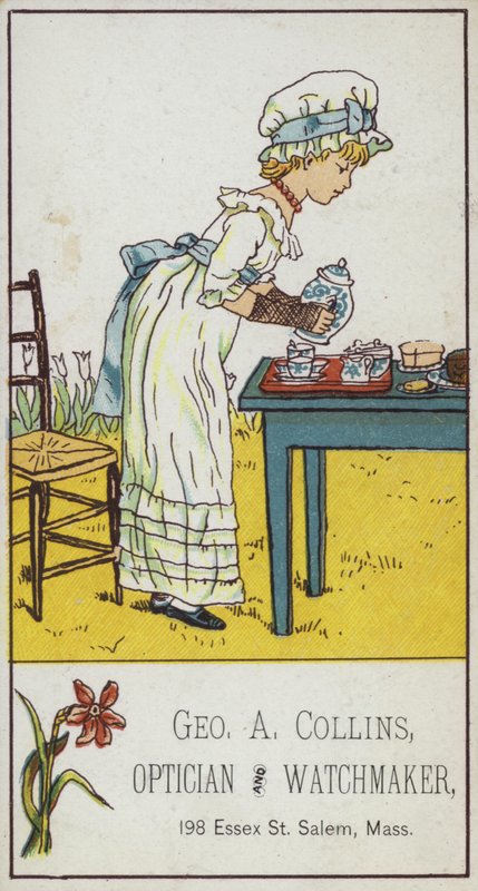 お茶を注ぐ女の子 作： アメリカの学校