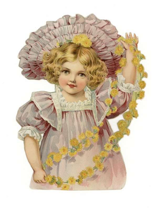 花の花輪を持つ少女 作： アメリカの学校