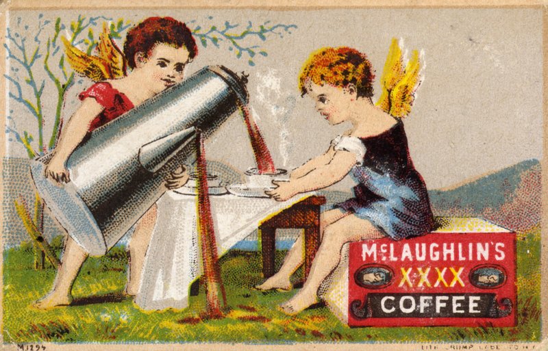 コーヒーを注ぐプッティ 作： アメリカの学校