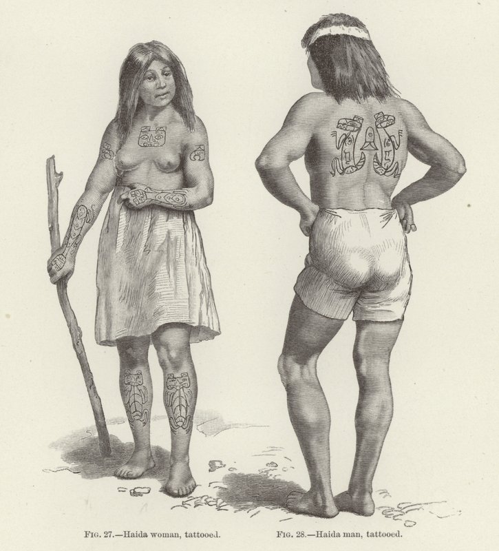入れ墨ハイダ女と男 作： アメリカの学校