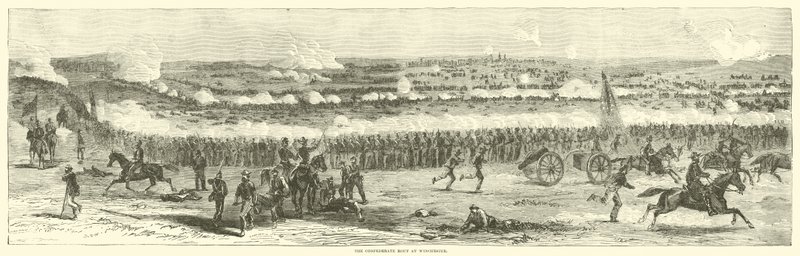 1864年9月、ウィンチェスターでの南軍の敗走 作： アメリカの学校