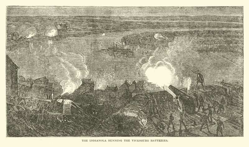 1863年2月、ヴィックスバーグ電池を実行しているインディアノーラ 作： アメリカの学校
