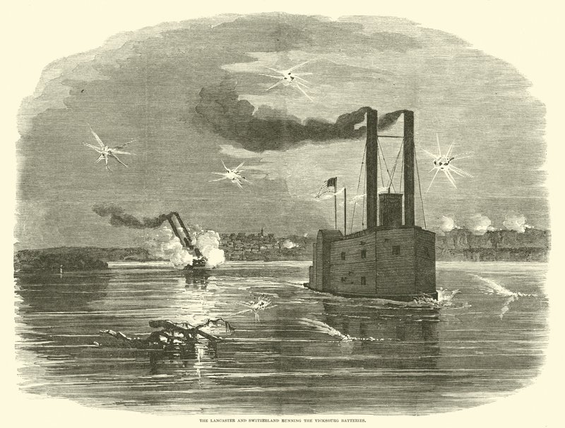 1863年3月、ランカスターとスイス、ヴィックスバーグ電池を実行 作： アメリカの学校