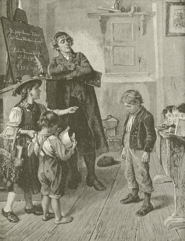 Wシュッツェの絵画からの無謀な瞳孔 作： アメリカの学校