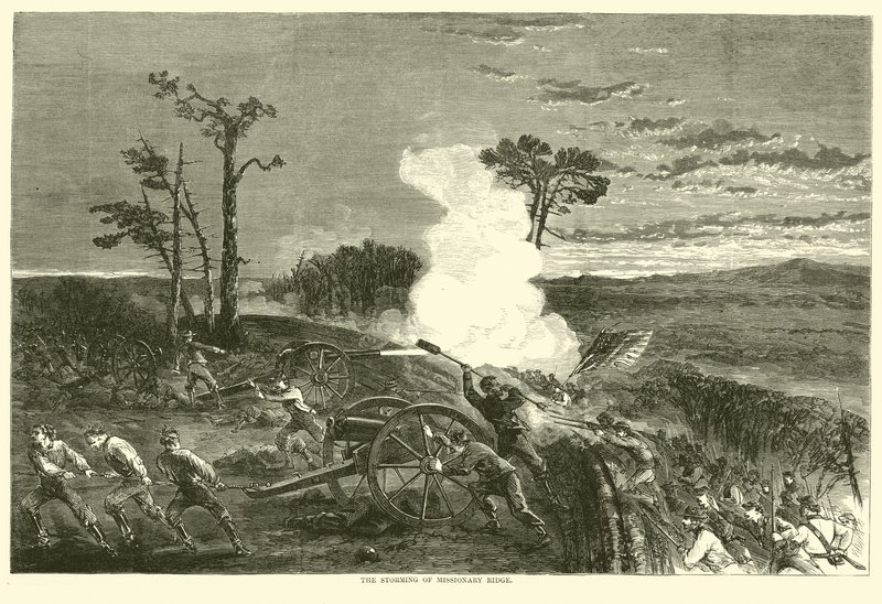 宣教師の尾根の襲撃、1863年11月 作： アメリカの学校