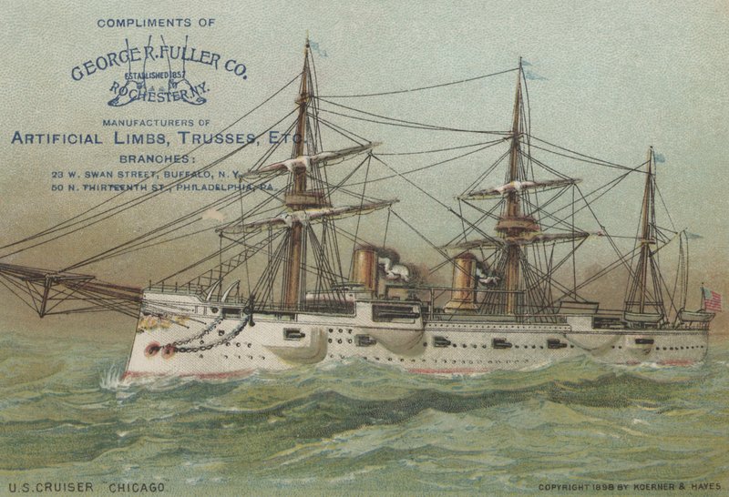 米海軍巡洋艦USSシカゴ、1898年 作： アメリカの学校
