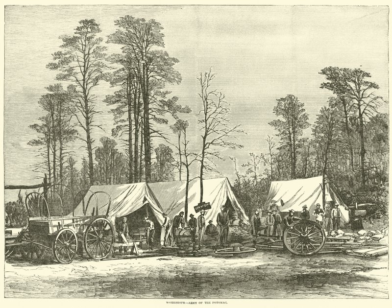 ワークショップ、ポトマック軍、1864年5月 作： アメリカの学校