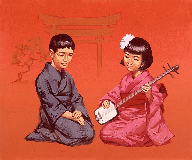 民族衣装を着た日本の子供たち 作： アンガス・マクブライド