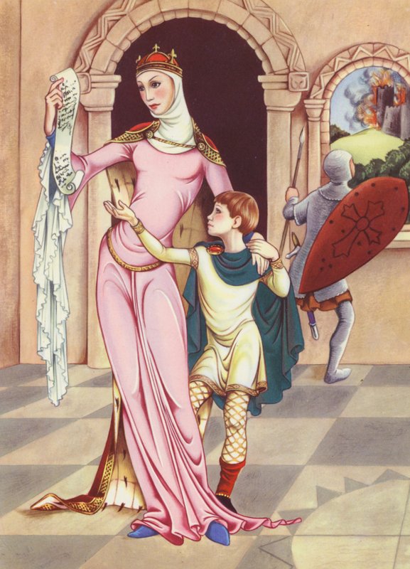 マチルダ王妃と息子ヘンリー（カラーリトグラフ） 作： アン & ジョンストン ジャネット (1928 79) ジョンストン