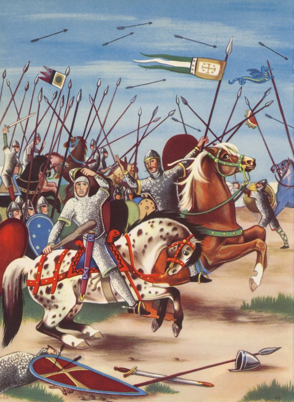 ヘイスティングスの戦い（カラーリトグラフ） 作： アン & ジョンストン ジャネット (1928 79) ジョンストン