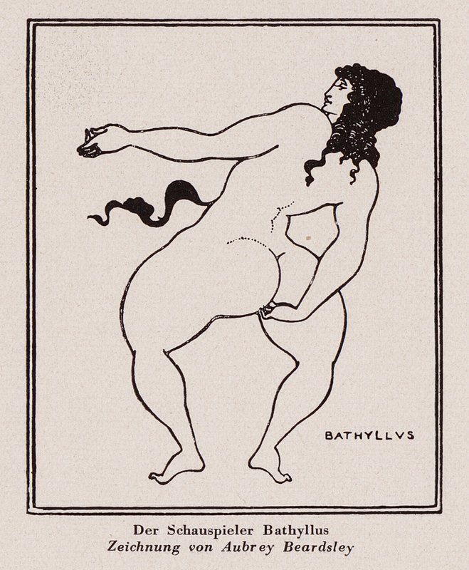 Bathyllus, dançarino romano e performer de pantomimo (caneta e tinta) 作： オーブリー（後）ビアズリー