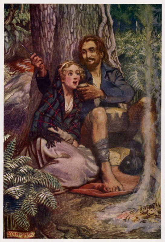 "For snug in a glen, where nane could see" (カラーリトグラフ) 作： Byam（後）Shaw