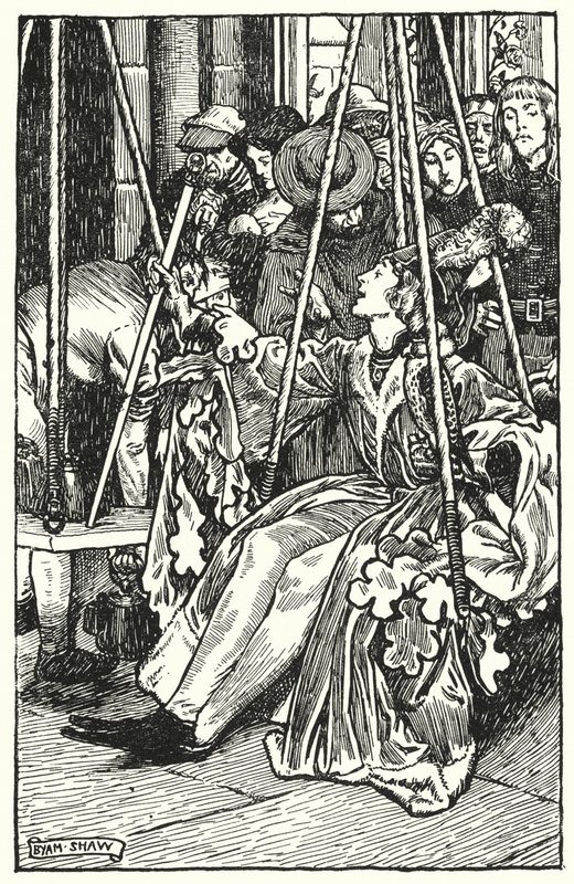 チャールズ・リードの「The Cloister and The Hearth」のイラスト（リトグラフ）。 作： Byam（後）Shaw