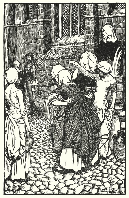 チャールズ・リードの「The Cloister and The Hearth」のイラスト（リトグラフ）。 作： Byam（後）Shaw