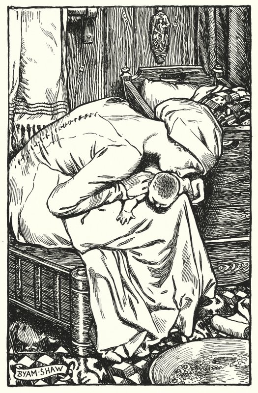 チャールズ・リードの「The Cloister and The Hearth」のイラスト（リトグラフ）。 作： Byam（後）Shaw