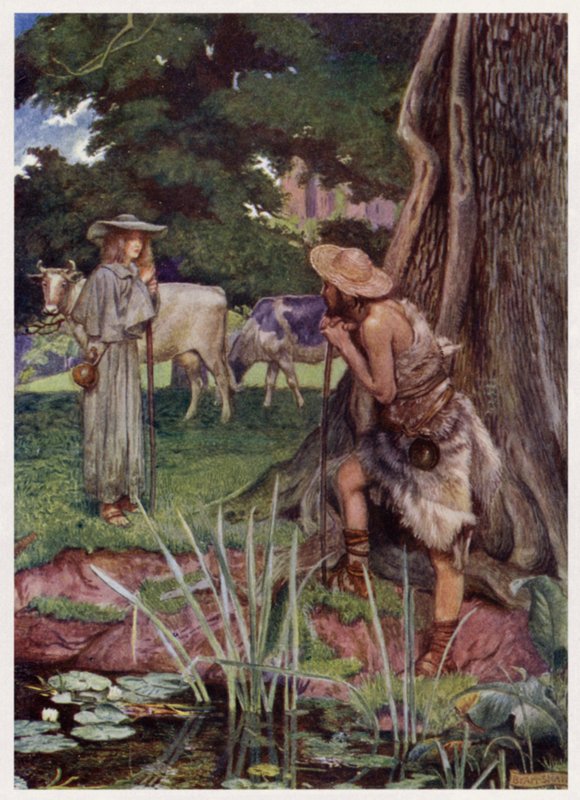 "Unto the town of Walsingham / The way is hard for to be gone" (カラーリトグラフ) 作： Byam（後）Shaw