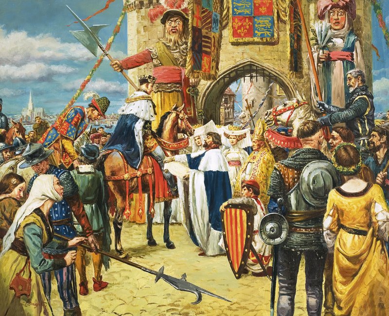 要人に迎えられる正体不明の国王 作： CL ダウティ