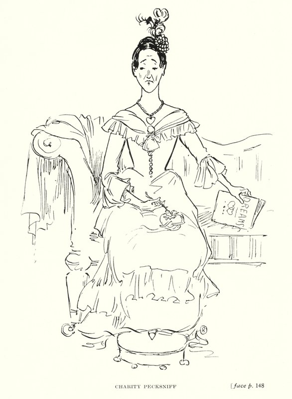 ディケンズのキャラクターCharity Pecksniff（リトグラフ 作： キャプテンエドワードヘンリーハンドリーリード